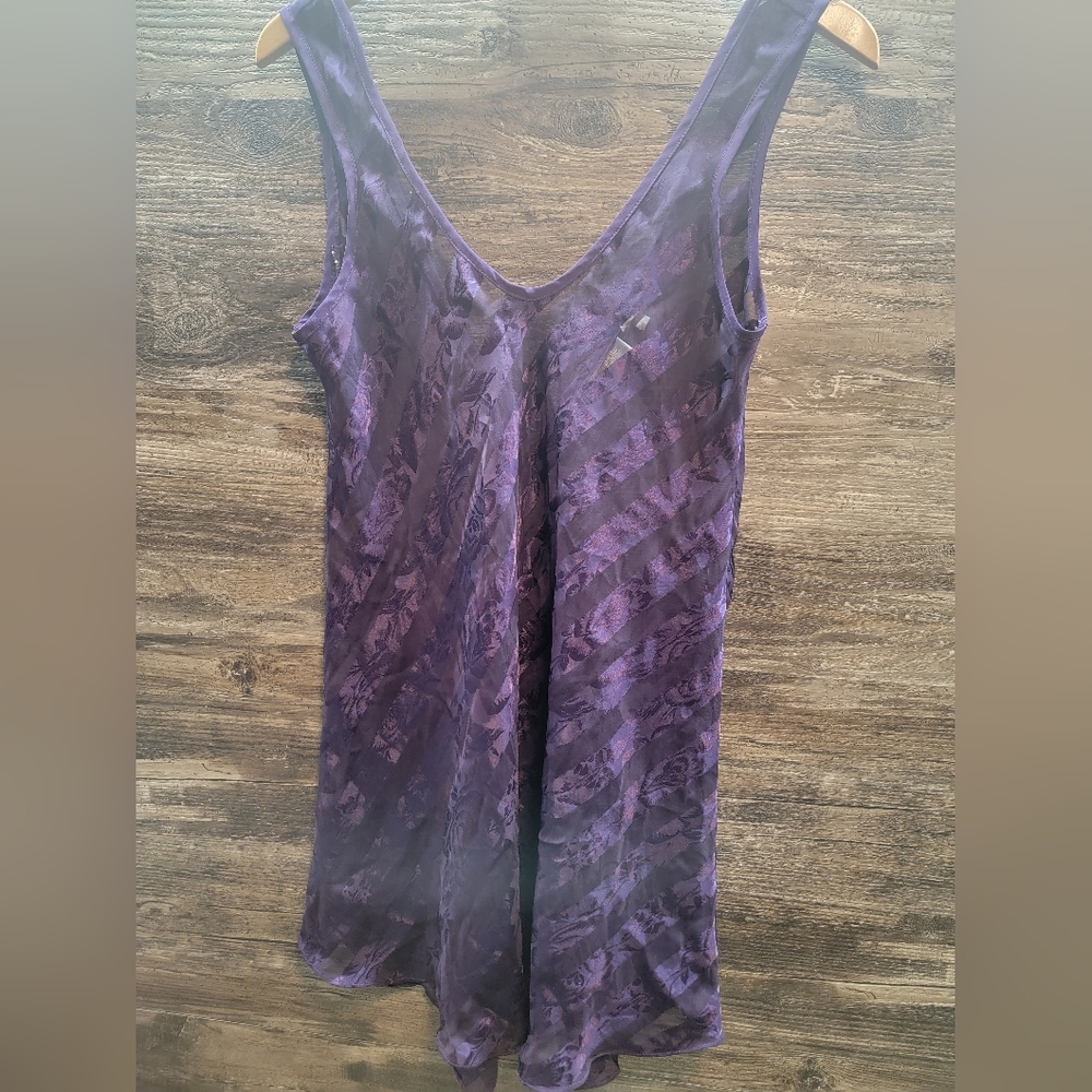 Vintage Victoria's Secret Gold Label Plum Sheer Slip Medium